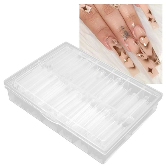 Curve Nail Tips, Clear Nail Tips Transparent Lightweight Portable for Professional Manicurist Nail Salons for Lengthen Nails Phototherapy Nails Nail Learning