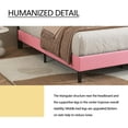 thumbnail image 4 of Alazyhome Full Size Modern Velvet Platform Bed with Storage Box, Pink, 4 of 6