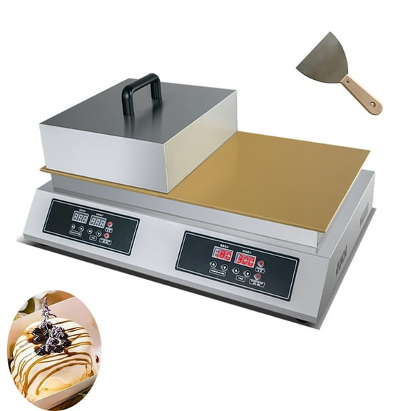 INTBUYING Electric Pancake Maker Souffle Dorayaki Baker 2 Heat Plates