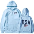 thumbnail image 2 of HAYIMI Women USA Print Sweatshirt Oversized Hoodie Loose Long Sleeve Pullover with Drawstring Pocket Vintage Graphic Hooded Tops for Fall Winter Daily Walking, 2 of 4