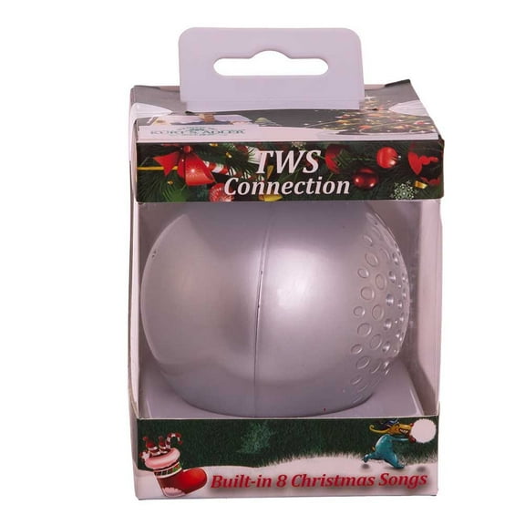 Kurt S. Adler 70MM Musical Silver Bluetooth Ornament Ball