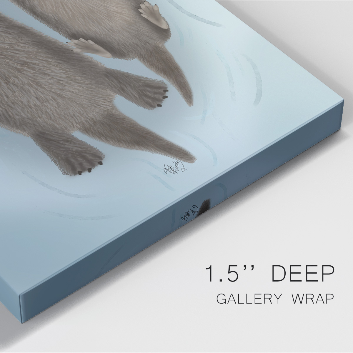 Otters Holding Hands Premium Gallery Wrapped Canvas - Ready to Hang