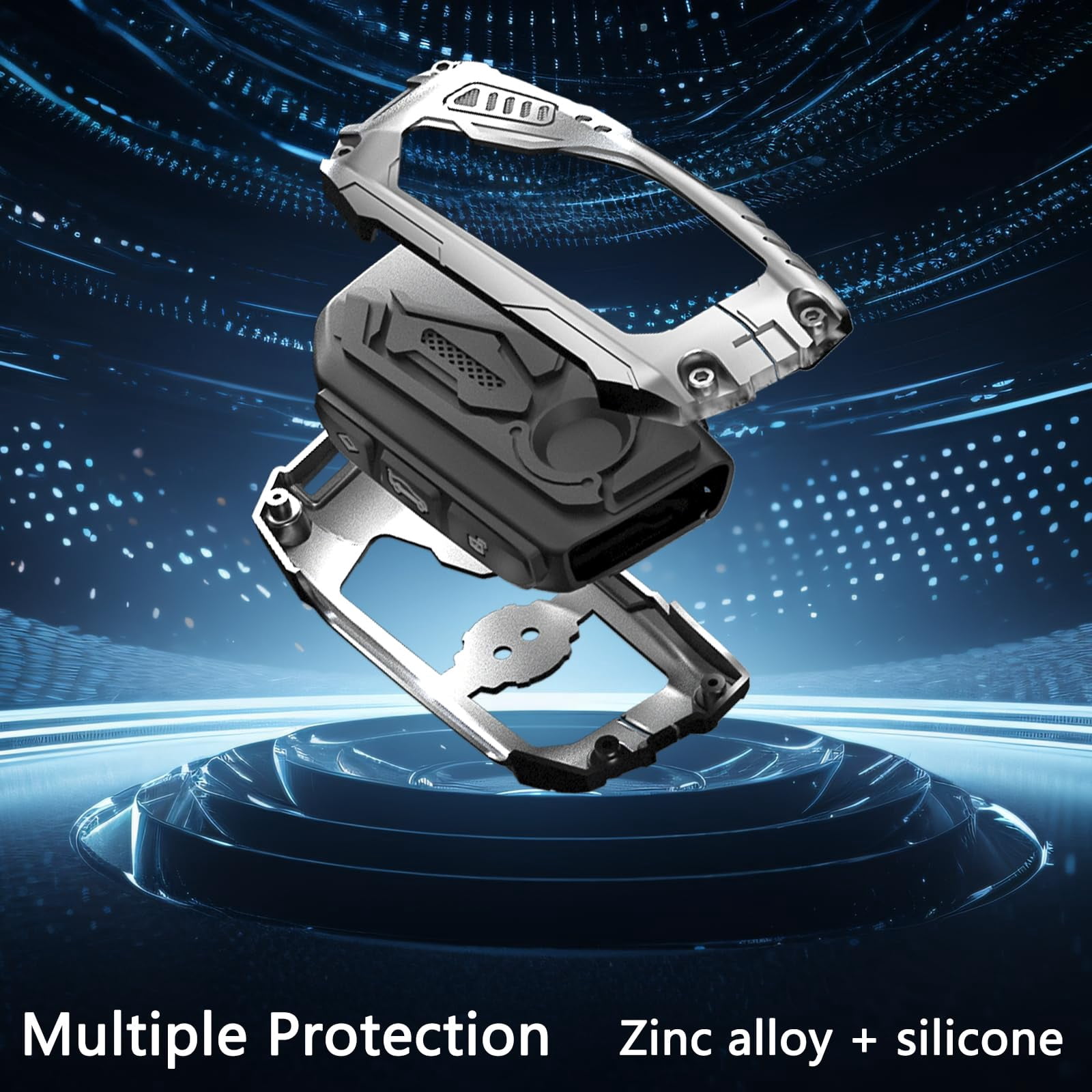 Heavy Duty Key Fob Cover for Ford F150 F250 Explorer Escape Edge, Shockproof Key Case Protector with 3/4/5 Buttons, Anti-Scratch Rubber Keychain