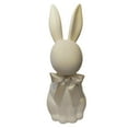 thumbnail image 6 of 17.7" White Flocked Easter Bunny Figurine Statue - with Bow Spring Desk Decor, Perfect for Holiday Party Displays & Home Styling, 6 of 7