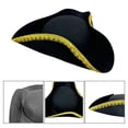thumbnail image 7 of Hsqqdc Unisex Tricorn Pirate Captain Hat for Men Women, for Themed Party Events, 7 of 7