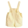 thumbnail image 6 of Ticikt Baby Boy Girl Denim Overalls Solid Suspender Bib Pants One-Piece Strap Jumpsuit Pocket Summer Outfit,Color:Yellow,Size:8-9 Years, 6 of 9