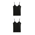 thumbnail image 2 of Jumpingount Chaleco con cuello en V Camiseta sin mangas Correa ajustable Camisones amigables con la piel Ropa delgada sólida Tops Buena Negro 2piezas, 2 of 6