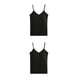 thumbnail image 3 of Qarigey Chaleco Camiseta sin mangas Sujetador incorporado Correa ajustable Camisones amigables con la piel Ropa Tops Camisa de fondo Buena Negro 2piezas, 3 of 6
