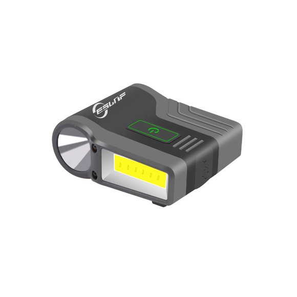 Toystoory ESLNF, luz con Clip de tapa de inducción, portátil, 300lm, alimentado por batería, IPX6, impermeable, recargable, para exteriores, Pescar Negro
