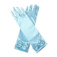 thumbnail image 3 of SUXIAN Gloves Women Little Girls Solid Color Satin Long Elbow Length Formal Wedding Birthday Holiday Party Hand Gloves BU1 One Size, 3 of 3