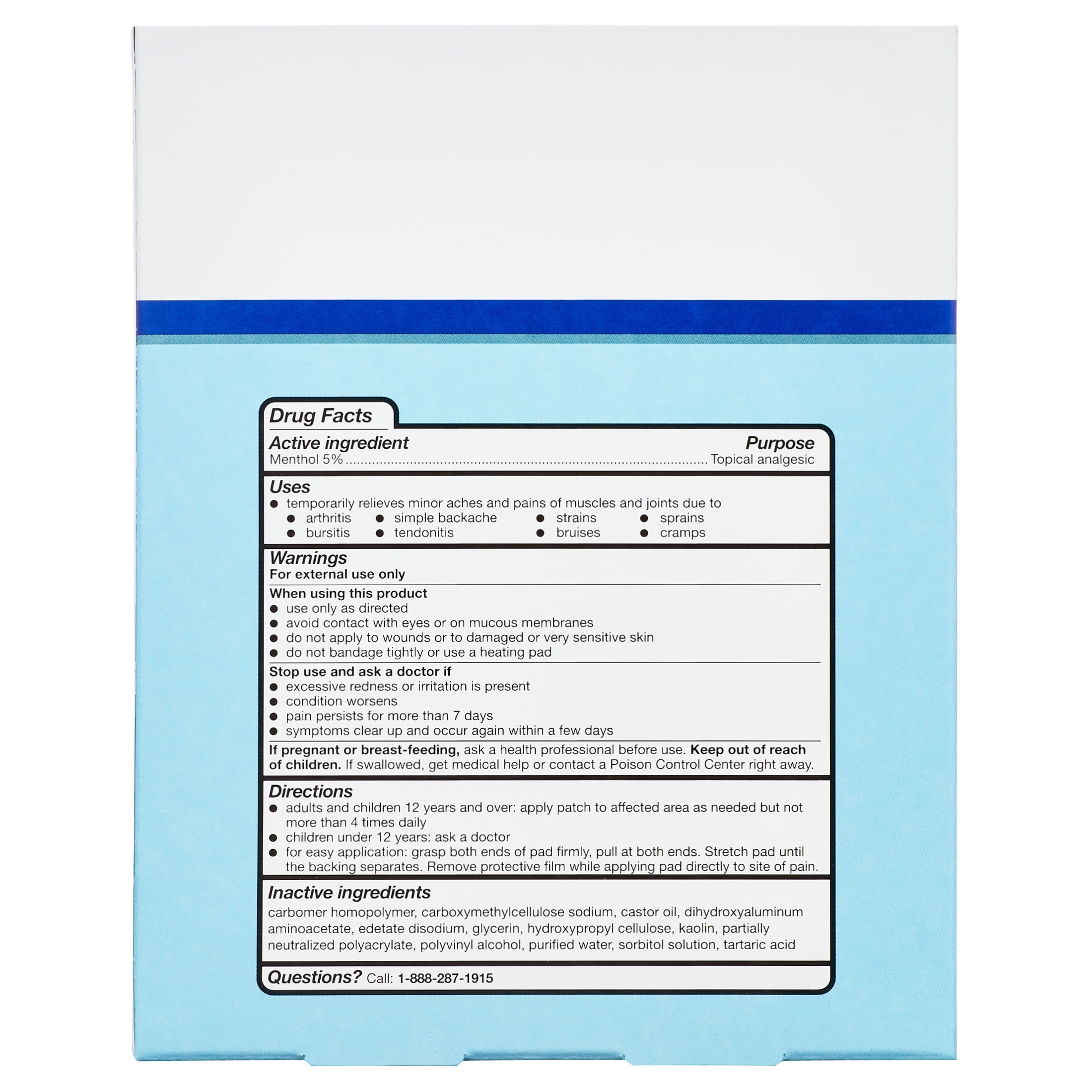 Equate Extra Strength Cool & Heat Medicated Menthol Patches, 5 Count