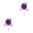 thumbnail image 4 of Youkk Broche en Tissu Chic et Stylée Déclaration de Mode avec Pièce Exquise Moderne Minimaliste Corsage Rouge Violet 2 Ensembles, 4 of 6