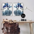 thumbnail image 3 of Bold Blue Ikebana Patterned Vase Botanical & Floral Graphic Art Gallery Wrapped Canvas Print Wall Art, Set of 2, 3 of 7