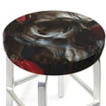 thumbnail image 3 of Balery Realistic Rose Skull Fundas de asiento para taburete de bar redondo de tela de terciopelo ajustables que protegen de arañazos y manchas para sillas de 14 a 17 pulgadas.-13 inch, 3 of 7