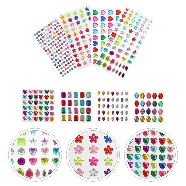 Nuolux Stickers Gems Sticker Jewels Forcraft Facediy Crystal Makeup Adhesive Self Crafts Stickers Rhinestone Rhinestones Bling, Size: 1X1cm