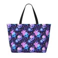 thumbnail image 2 of Rocae Skull starry sky flower leaf for Large Women's Waterproof Beach Bag Tote with 7 Pockets Pool Bag for Travel Gym Vacation, 2 of 6