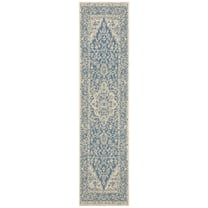 SAFAVIEH Beach House Stanice Medallion Indoor/Outdoor Runner Rug, Blue/Creme, 2'2" x 6'