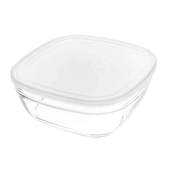 Lunch box Freshbox Transparent Squared With lid (23 cm) (23 cm)