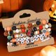 thumbnail image 1 of Conjunto de pulseras de Halloween | Pulseras elásticas apilables con cuentas en capas góticas | Encantos de calabaza de calavera de murciélago fantasma | Metal de resina multicolor | Joyería Festiva, 1 of 6