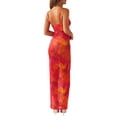 thumbnail image 3 of Gupgi Robe Moulante à Bretelles Spaghetti pour Femmes Imprimé Floral Dos Nu Longue Robe Moulante, 3 of 9