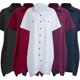 thumbnail image 5 of Blusa larga para mujer, dobladillo irregular, mangas cortas, vestido de camisa vintage suelto Eccomum Negro 5X-Grande, 5 of 7