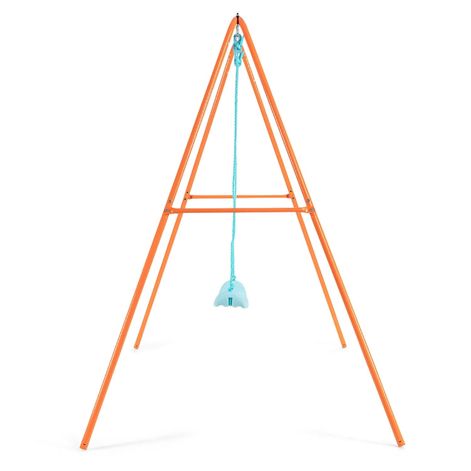 CIPACHO Outdoor Kids Swing Set with Heavy-Duty Metal A-Frame and Ground Stakes, Orange