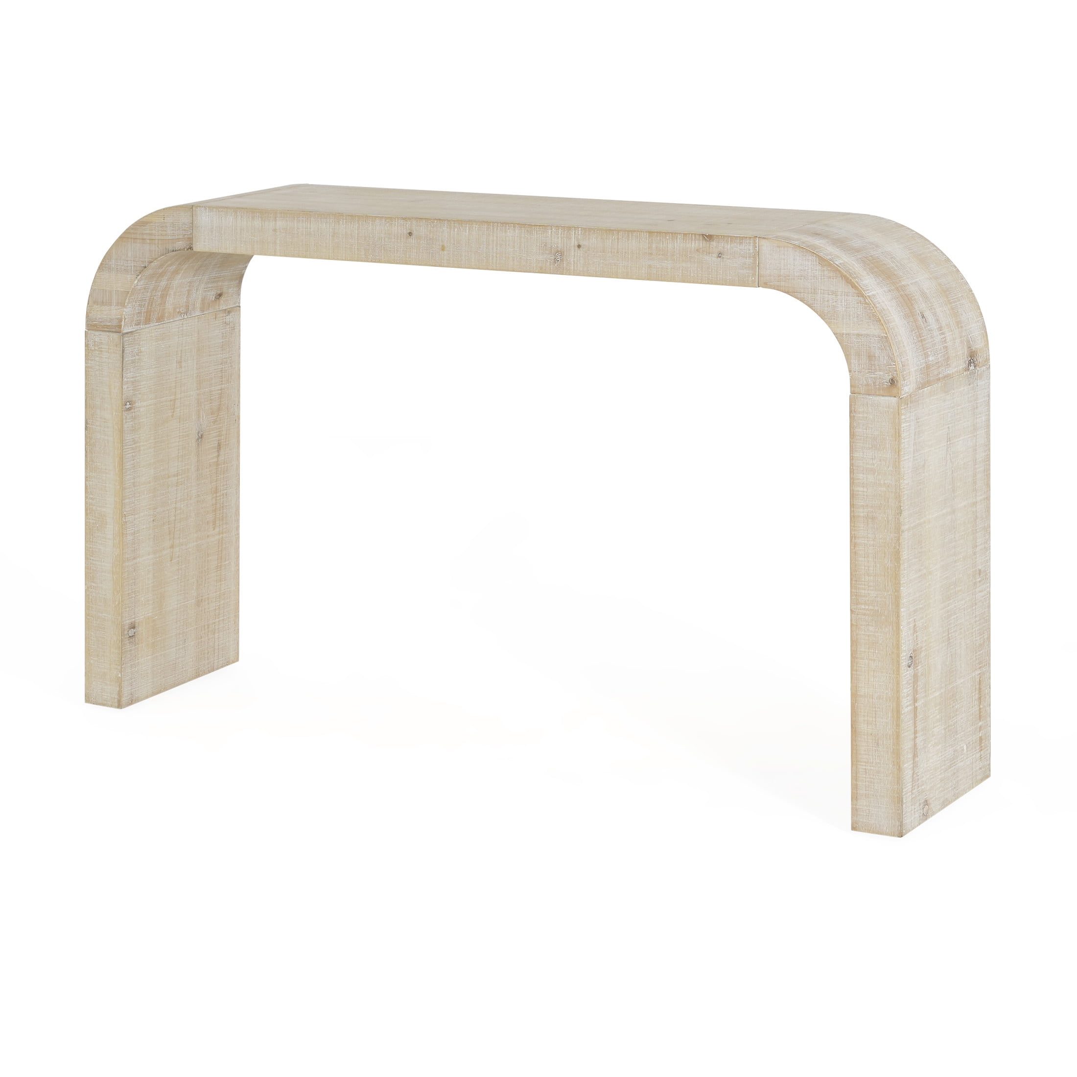 Christopher Knight Home Farmhouse 52" Curved Console Table, Wood Entryway Table for Hallway, Natural