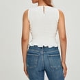 thumbnail image 3 of Douhoow Women Shirred Crop Top Ruffle Sleeveless Tanks Frill Smocked Cami Tops Summer Solid Color Vest, 3 of 8