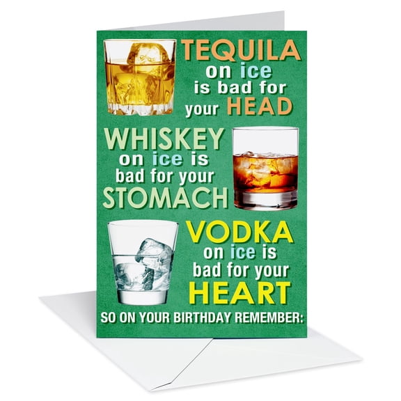 Recycled Paper Greetings Funny Birthday Card (Whiskey on Ice)
