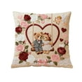 thumbnail image 2 of Danhjin Valentine Pillow Covers 18x18, Valentines Day Decorative Linen Pillow Cover with Graphic Print Cute Animals for Home Decor and Gift Giving, 2 of 6