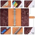 thumbnail image 3 of Budget Binder with Zipper Envelopes, A6 Binder Notebook, 6-Ring Loose Leaf PU Leather Binder Cover Folder Budget, 3 of 5