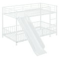 thumbnail image 6 of Harper & Bright Designs Twin Over Twin Metal Bunk Bed with Slide & Guardrails, Metal Bunkbeds Frame for  Bedrooms, White, 6 of 12
