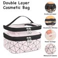 thumbnail image 3 of Bolsa de cosméticos de doble capa, bolsa de maquillaje, bolsa de maquillaje de viaje, bolsas de maquillaje para mujeres, estuches de cosméticos, portátiles, impermeables, plegables, 3 of 5