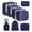 Navy, variant on 8 Piece Packing Cubes for Luggage, Black Striped Travel Organizers Set with Handles, Lightweight Polyester Suitcase Accessories for Clothes and Toiletries