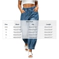 thumbnail image 3 of Zormilly Womens Jeans Elastic High Waisted Casual Blue Baggy Jeans with Pockets Cuffed Cropped Denim Pants, XS-L, 3 of 7