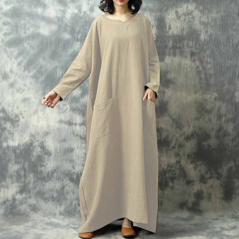 women batwing pockets casual solid dress