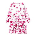 thumbnail image 5 of NAISIBABY Girls Dresses with Long Sleeve, Hearts Graphic Crewneck Flowy Fashion Dance Skater Dresses Hot Pink 5T, 5 of 5