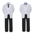 thumbnail image 2 of 5-7pc Formal Black White Suit Set Royal Blue Bow Long Tie Vest Boy Baby Kids Sm-20 Teen, 2 of 3