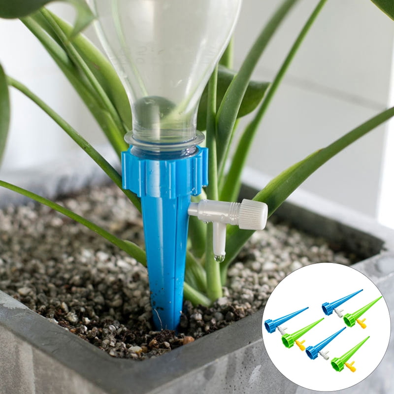 KQ_ 6Pcs Plastic DIY Flow Drip Water Spikes Automatic Pot Plants Waterers Taper 