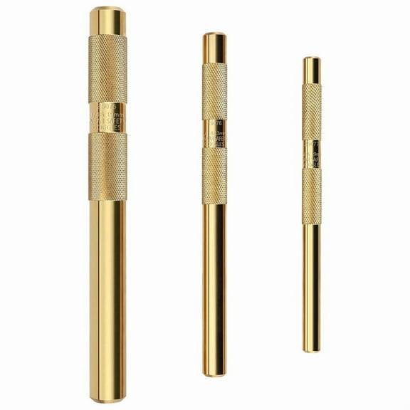 HOT! 3Pcs 61360 Knurled Brass Drift Punch Set,Hand Tool Punches Tools 25077 3/4Inch 25076 1/2Inch 25075 3/8Inch