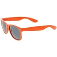 thumbnail image 3 of sunglassLA Unisex Modern Horn Rimmed Sunglasses Wide Arms Neutral Colored Square Lens 52mm (Orange / Smoke) - 52mm, 3 of 4
