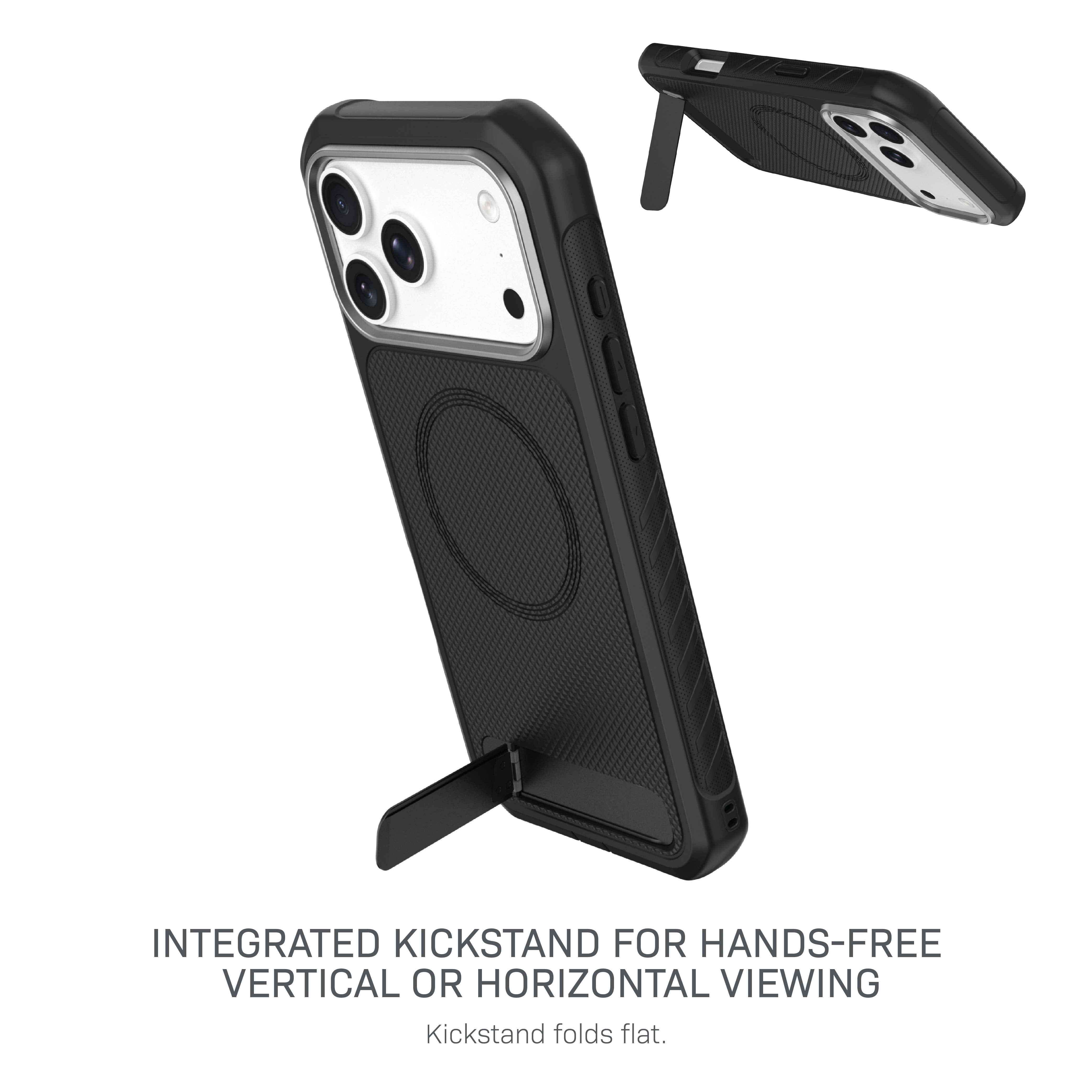 Body Glove Rugged Phone Case with Kickstand for iPhone 18 Pro Max / 17 Pro Max, MagSafe Compatible - Black