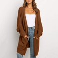 thumbnail image 1 of MKLEKYY Jackets for Women Winter Womens Boho Patchwork Cardigan Long Sleeve Open Front Knit Sweaters Coat Pockets, 1 of 4