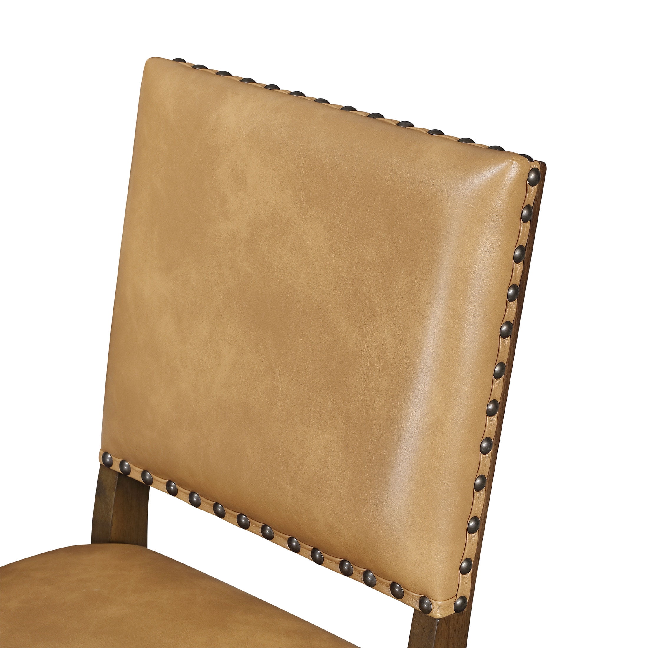 The Pioneer Woman Harper Faux Leather Counter Stools, Set of 2, Tan Fabric Upholstery