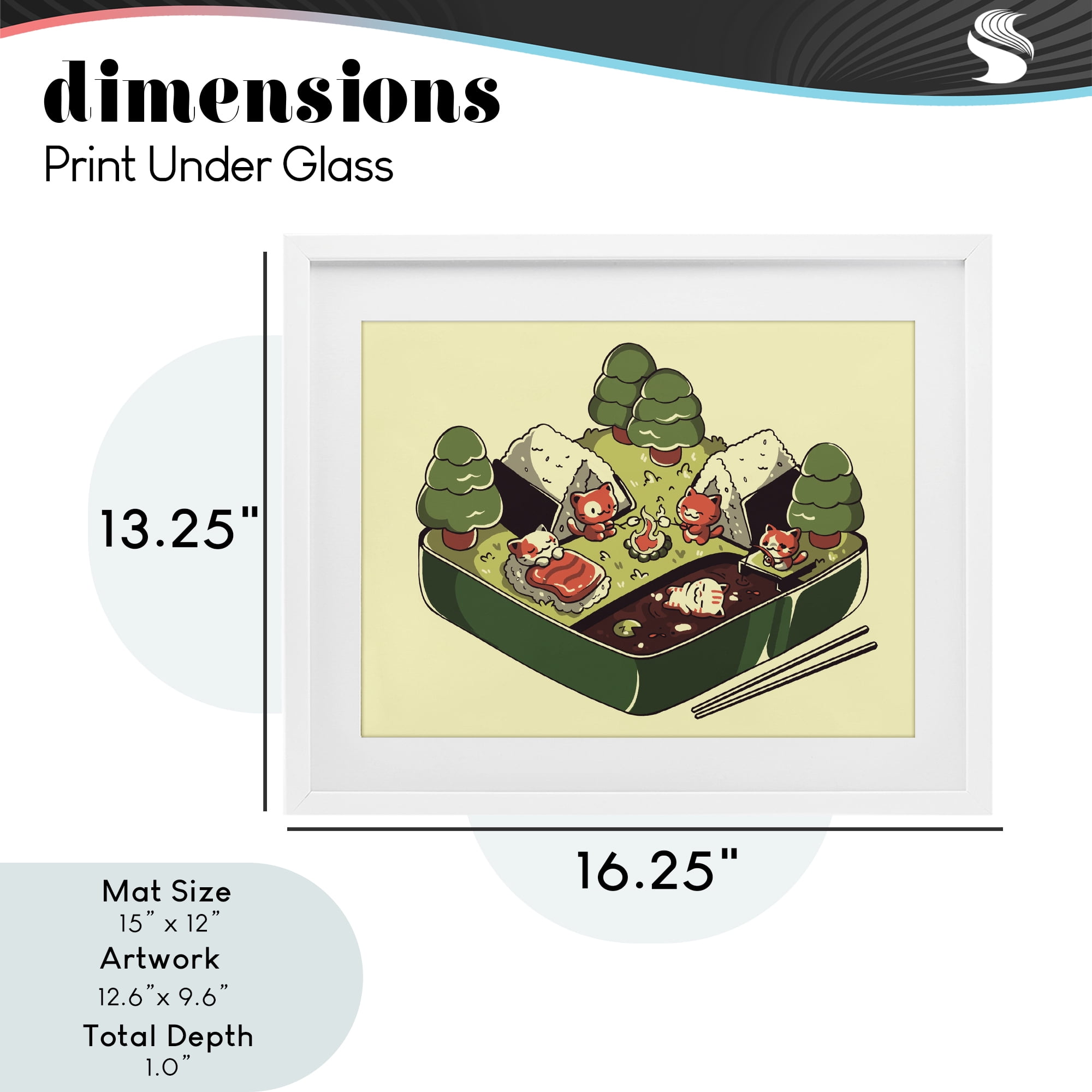 Stupell Industries Kawaii Sushi Camp Bento White Framed Print Under Glass, design by Tobe Fonseca