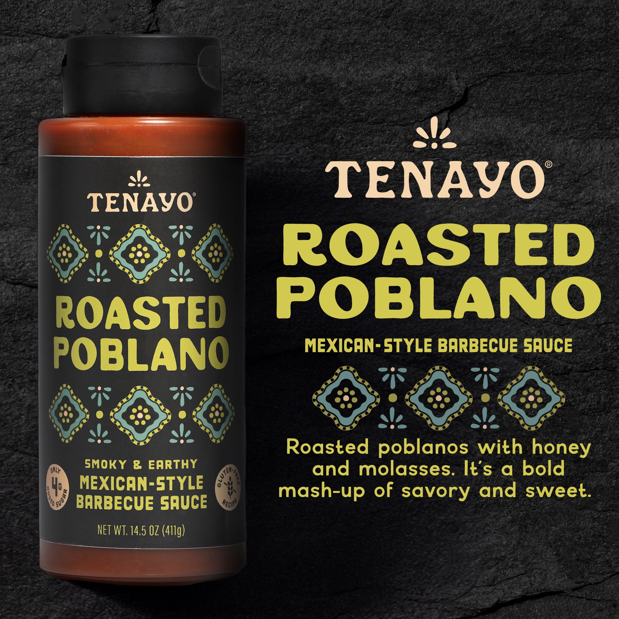 Tenayo Roasted Poblano Mexican-Style Barbecue Sauce, 14.5 oz