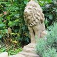 thumbnail image 3 of Guardian Lion Statue 28” Height Lightweight Plastic Resin Natural Sandstone Appearance, 3 of 11