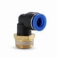 thumbnail image 5 of 3 piezas PL Serie Hilo masculino Piezas neumáticas de latón de plástico Piezas de codo igual de codo azul Elemento de conector rápido One Touch Push, 5 of 6