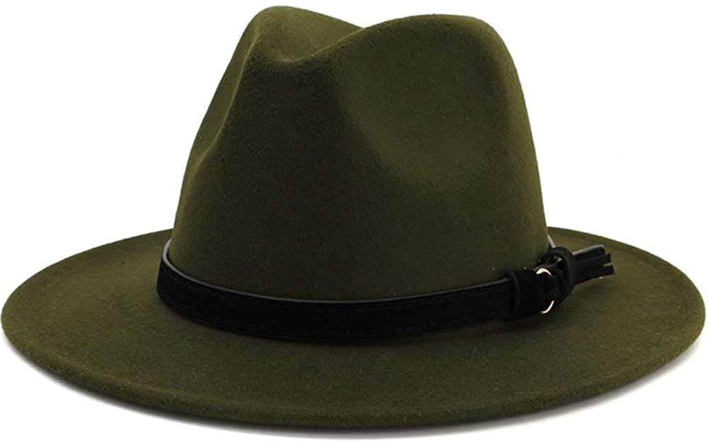 Women Vintage Wide Brim Fedora Hat 