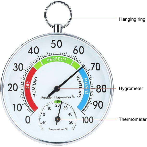 Hygrometer Thermometer Wall High Precision Weather Dial Analog